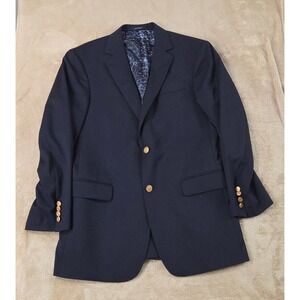 Vineyard Vines Wool Blazer Men Size 40R Navy Blue Golden Button 2 Button EUC